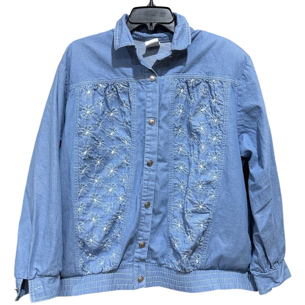 Vintage GW Division Of Graff Jacket Size M Embroidered Floral USA 90s Cottage
